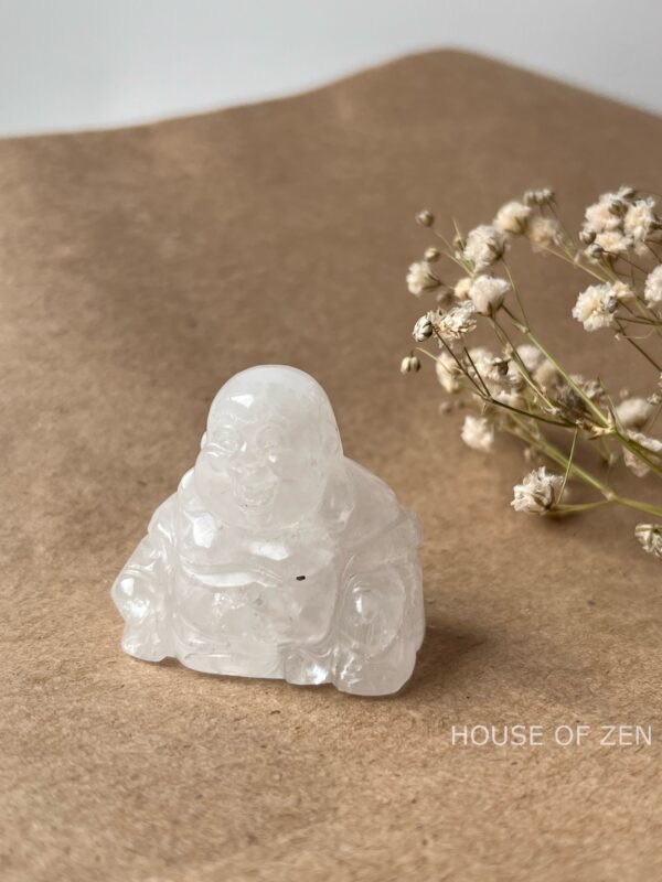 clear quartz laughing Buddha